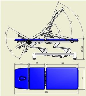 Hydraulic Treatment Table 3 Setion Upward Folding Foot Section - Image 2