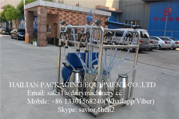 Electric Mobile Milking Unit Double Bucket Milking Machine With 2.2 Kw Motor - Image 4
