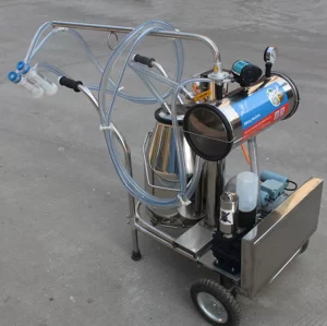 Single Bucket Portable Vacuum Pump Milking Machine With 250 l / Min Vacuum Pump Capacity