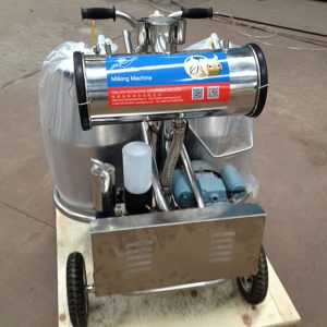 Double Buckets Mobile Milk Pump Machine / Portable Milking Machine 25L * 2