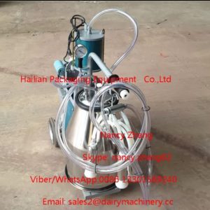 Single Bucket Mobile Milking Machine For Cows Cattle , 220v Voltage_1