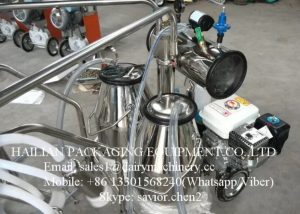 Cow Milking Machine With Gasoline Engine and Electric Motor For Dairy Farm_3