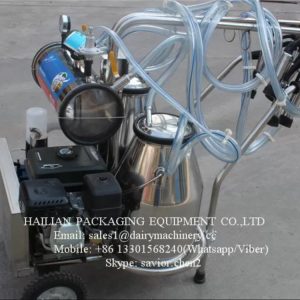 Trolley Electric Mobile Milking Machine For Farm Cows , Stainless Steel_1