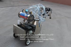 Trolley Electric Mobile Milking Machine For Farm Cows , Stainless Steel_2