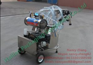 Stainless Steel Gasoline Type Mobile Milking Machines for Dairy Farms