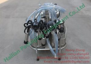 Stainless Steel Gasoline Type Mobile Milking Machines for Dairy Farms_3