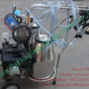 Dairy Milking Petrol Cow Mobile Milking Machine with Two Milk Buckets_1